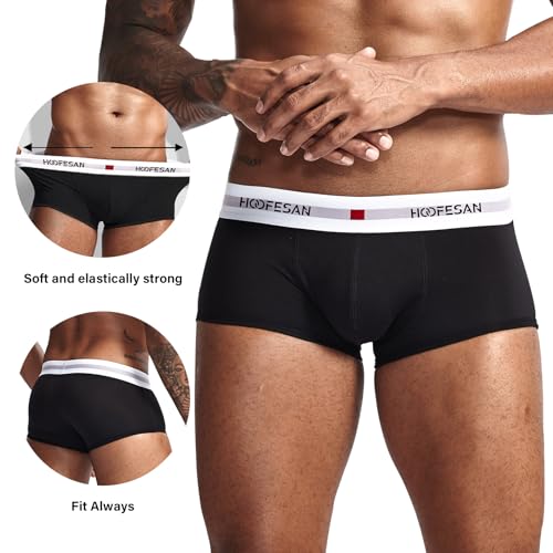 HOOFESAN Trunks Underwear Boxer Briefs for Men Boxer Briefs Men's Underwear Pack Soft Low Rise Multipack3