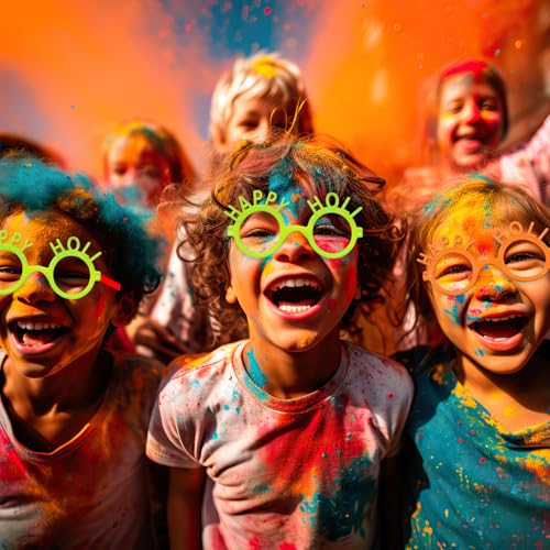 Image of Party Propz Happy Holi Goggles - Set of 6 Pcs, Holi Party Eyewear, Holi Goggles for Kids, Funky Holi Goggles for Women and Men, Colorful Holi Theme Glasses for Holi Festival, Goggles for Holi