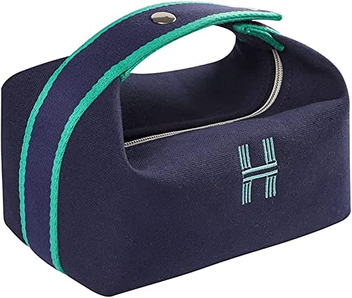 Image of House of Quirk Makeup Bag for Purse Travel Makeup Bag Hanging Travel Toiletry Bag Portable Cosmetic Organizer Bathroom Storage Wash Bag Unisex (Blue)