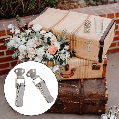 2 Stück Spannverschluss Edelstahl,Metall Schnappverschluss,Kistenverschluss,Klein Verriegelungn,Tischplattenverbinder,Verschluss,Federverschluss,Klappverschluss,für Türen,Camping,Schränke,Fenster