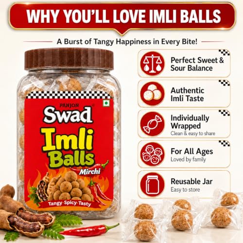 Image of Swad Mirchi Imli Balls Khatti Meethi Candy, Tangy Candy 220g (Pack of 1)