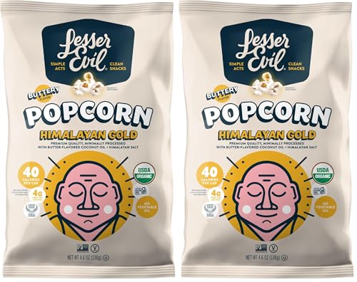 Image of LesserEvil Himalayan Gold Organic Popcorn, 4.6 Oz (Pack of 2)