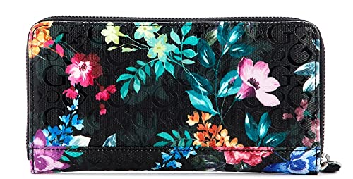 GUESS Women's Broderick Logo Embossed Floral Print Zip-Around Wallet2