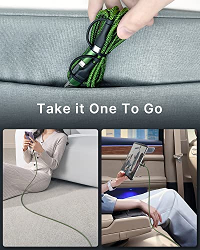 Image of XUDUO Lightning Cable 4 in 1 Charging Cable iPhone Charger, USB C Charger USB A /C to C /L Fast Multi Charging Cord for iPhone 16 15 14 Pro Max /MacBook /iPad Pro /SamSungS24 for Multiple Devices