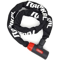 Cadena Cementada Para Bicicleta RADIKAL RKX120 Candado Bicicleta Antirrobo, Cadena 120cm de ø8mm Acero Cementado y Cerradura con Llave Alta Seguridad, Más Compacta, Antirayones, Antirobo Polivalente para Bici, Moto, Scooter Patinete