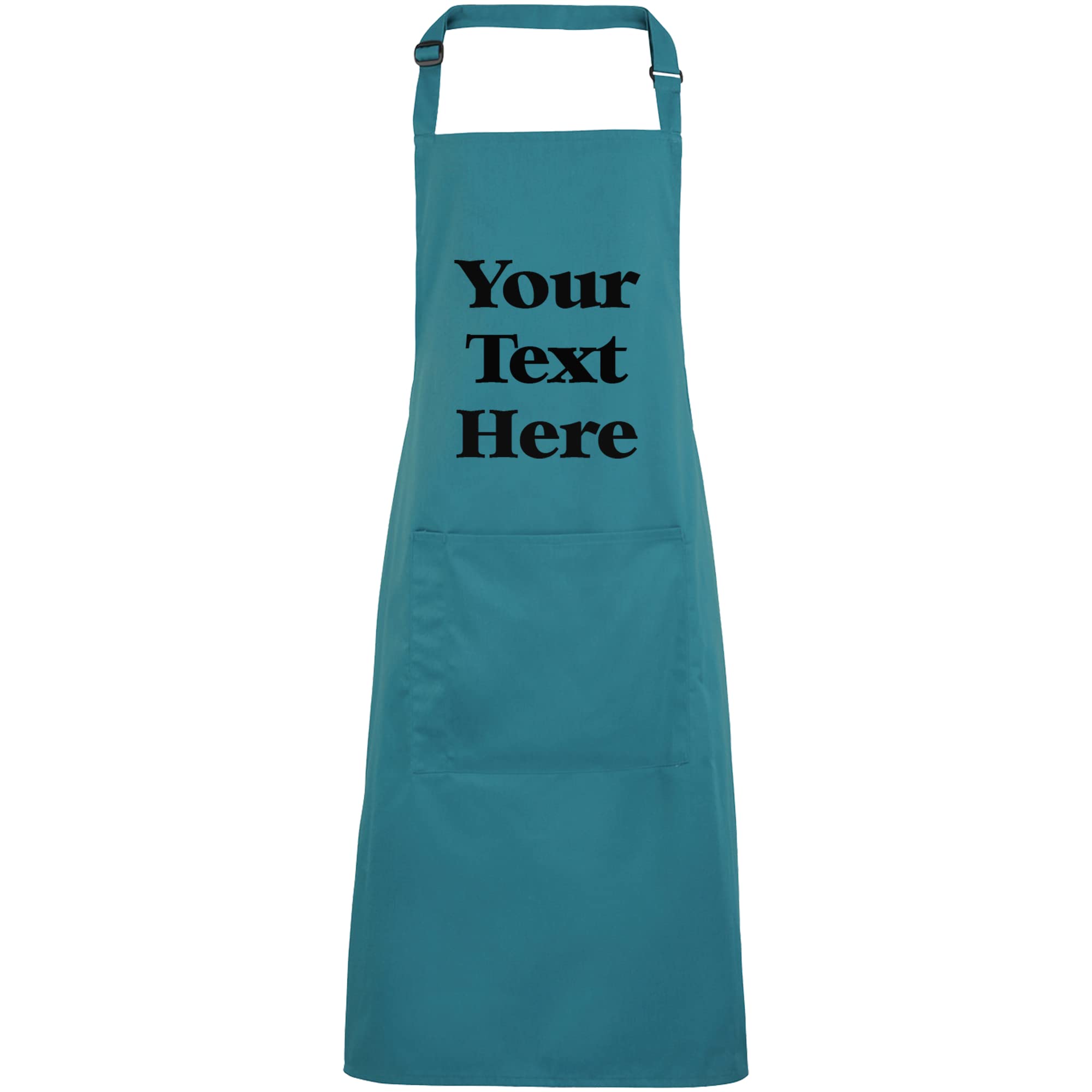 Mr Jeans Personalised Apron For Women Men - Any Text - Customised Aprons Kitchen Baking Funny With Pockets - 38 Colours (Teal)