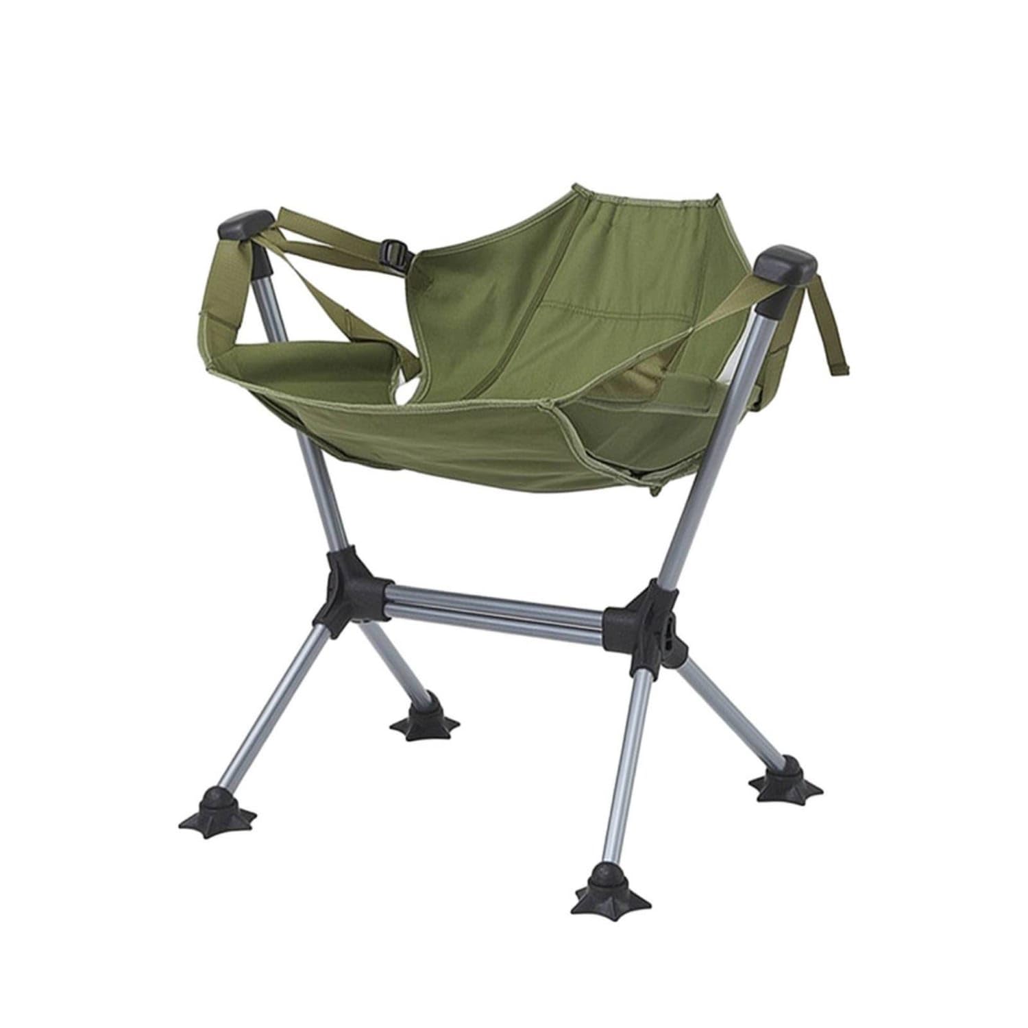 Portable Camping Swing Chair Foldable Army Green Aluminum | Soothing Motion Smart Safety Adjustable Comfort Compact Portability Aluminum Green Army-image-33