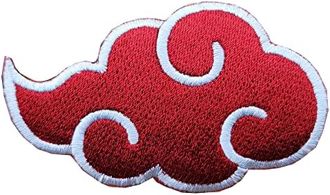 Embroidered Red Cloud Iron On Sew Applique Patch Japanese Anime Cosplay