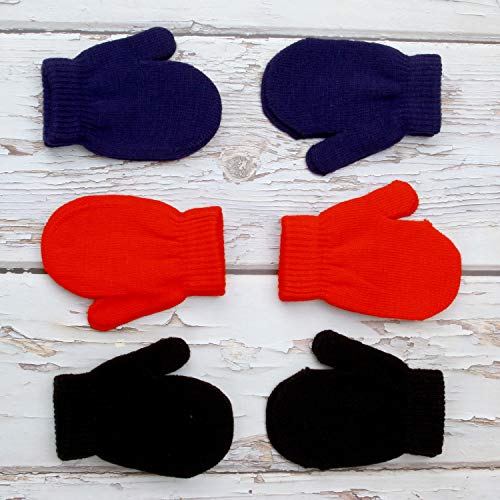 Cooraby 6 Pairs Toddler Magic Stretch Mittens Winter Unisex Baby Knitted Gloves Mittens4