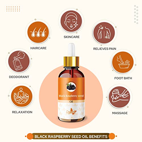 Image of Crysalis Black Raspberry Seed (Rubus Occidentalis) Oil|100% Pure & Natural Undiluted Essential Oil Organic Standard For Skin & Hair Care|Therapeutic Grade Oil, Improves Skin Elasticity-50ml
