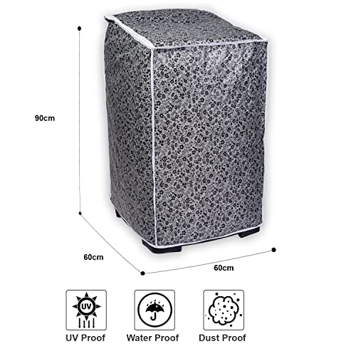 Image of Washing Machine Cover Suitable for Top Load Bosch 9.5 Kg & 10 Kg (60cmsX60cmsX90cms, Black & Grey)