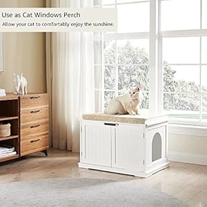 unipaws Cat Litter Box Enclosure Furniture, Cat Washroom, Hidden Litter Box Cover, Cabinet for Large Cat, Dog Proof Cat Litter Boxes, Hideaway Litter Box, Cat House, White unipaws Cat Litter Box Enclosure Furniture Cat Washroom Hidden Litter Box Cover Cabinet for Large Cat Dog Proof Cat Litter Boxes Hideaway Litter Box Cat House White