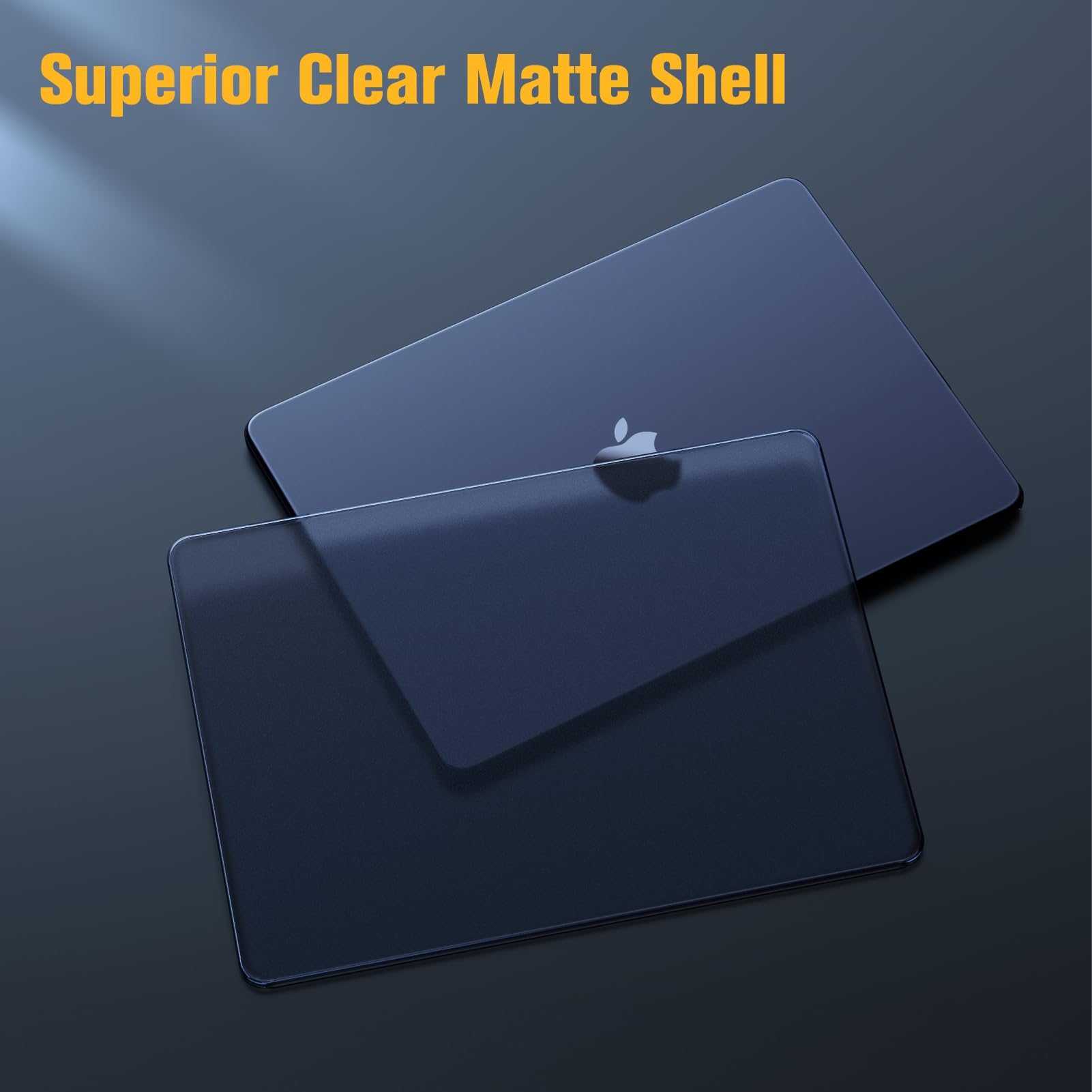 FINTIE Coque MacBook Air 13.6 Pouces M5 M4 M3 M2 2026 2025 2024 2022 Ultra-Fin Finition Givrée Anti-Empreinte Digitale Minuit