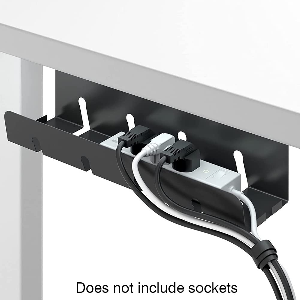Kabelkanal Schreibtisch Iron Office with Screws Power Strip Home Cord Raceway Storage Wire Organizer Under Desk Cable Management Tray Keep Tidy