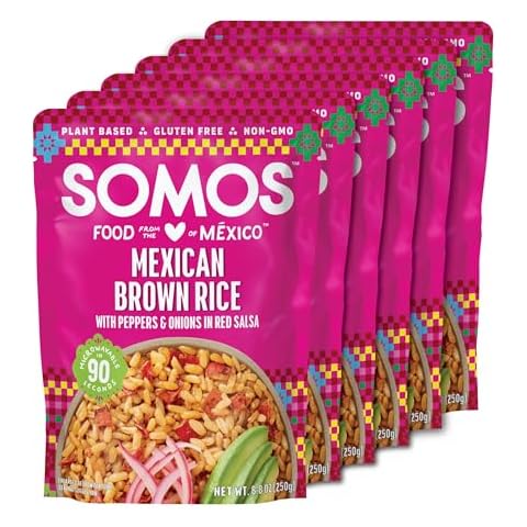 SOMOS Mexican Brown Rice - Gluten Free, Non-GMO, Vegan & Microwavable Meals Ready to Eat - Delicious, Healthy & Convenient - Perfect for Burrito Bowls, Tostadas & More | 8.8 oz (Pack of 6) Cover