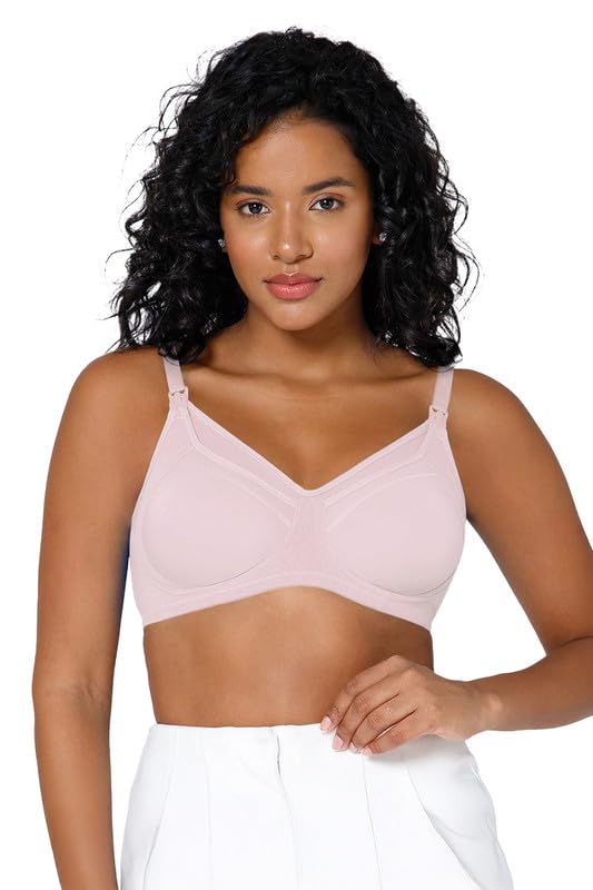 Intimacy Cotton Nursing Bra for Women Maternity Feeding Bra Front Opening Buckles Adjustable Straps Seamless Non-Wired Non-Padded Full Coverage Comfortable Support Post Pregnancy Breastfeeding