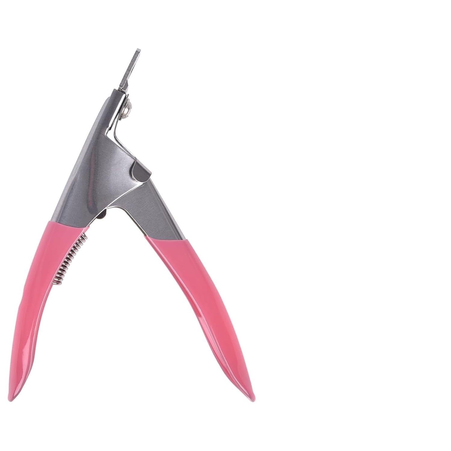 False Nail Clippers Acrylic Nail Cutter Nail Tips Cutter | Stainless Steel Blade Professional Nail Clipper for Artificial, Gel, Tip & Natural Nails Home Salon Nail Art (Pink-Silver)