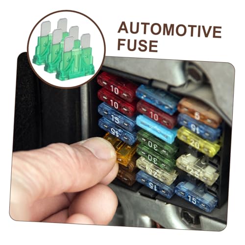 Kit de 60 fusibles estándar para automóvil, RV, camiones y embarcaciones, color verde, 30 A, 32 V, material zinc miniatura 7