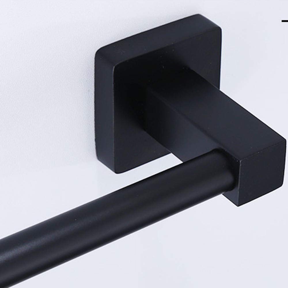 Portasciugamani rustico industriale da parete, in acciaio inox, stile vintage, per bagno, 48 cm, nero