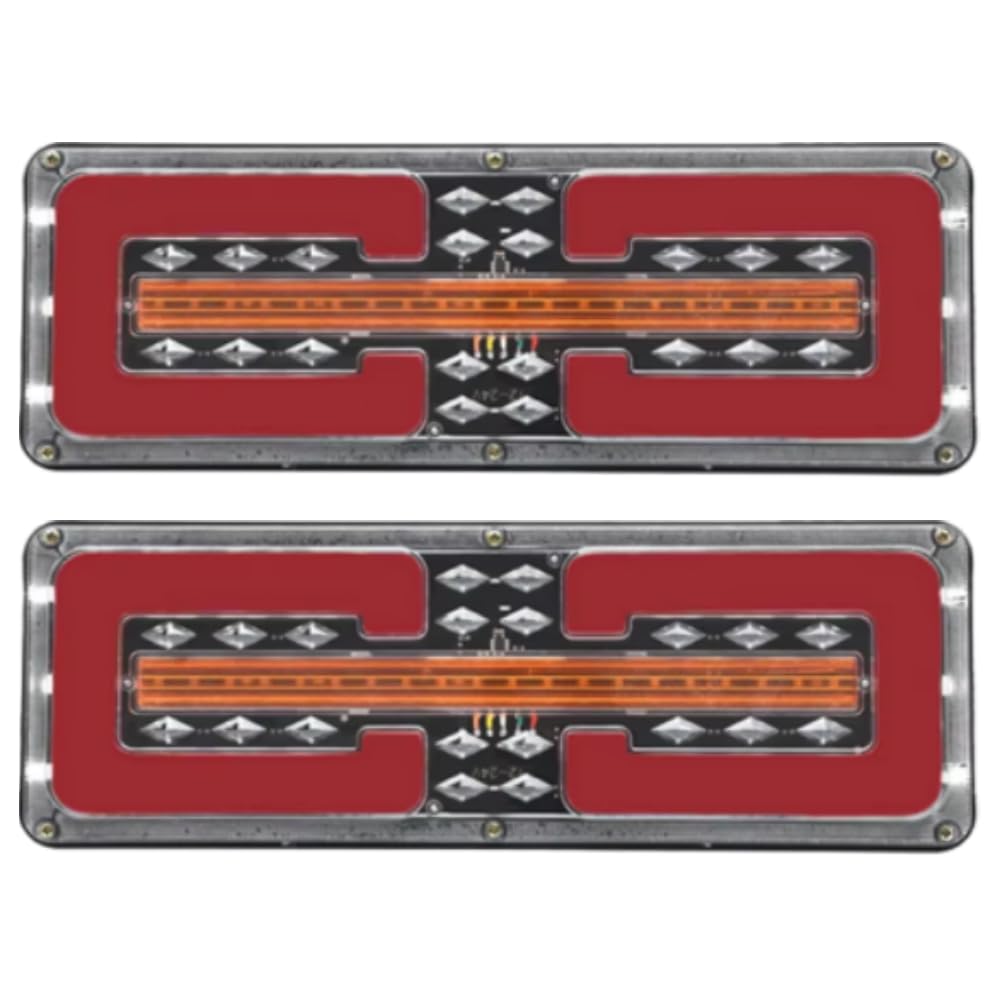 Riloer Fanale posteriore, indicatori di direzione, fanale posteriore freno, 2 pezzi, indicatori di direzione, fanale posteriore freno a LED, compatibile con camion, furgoni e rimorchi da 24 V, 40 cm