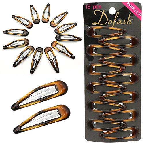 Dofash Epoxy Snap hair clips metal grips 5cm/2in tortoise (Epoxy Tortie)