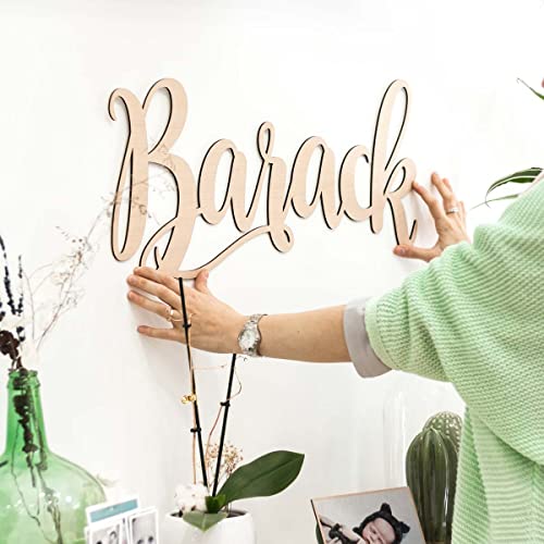 KUKO - Nombre Personalizable en Madera | Nombre o Palabra Personalizada en Madera de Haya o MDF | Tamaño Mediano o Grande | Decoración para el Hogar | Letras Decorativas