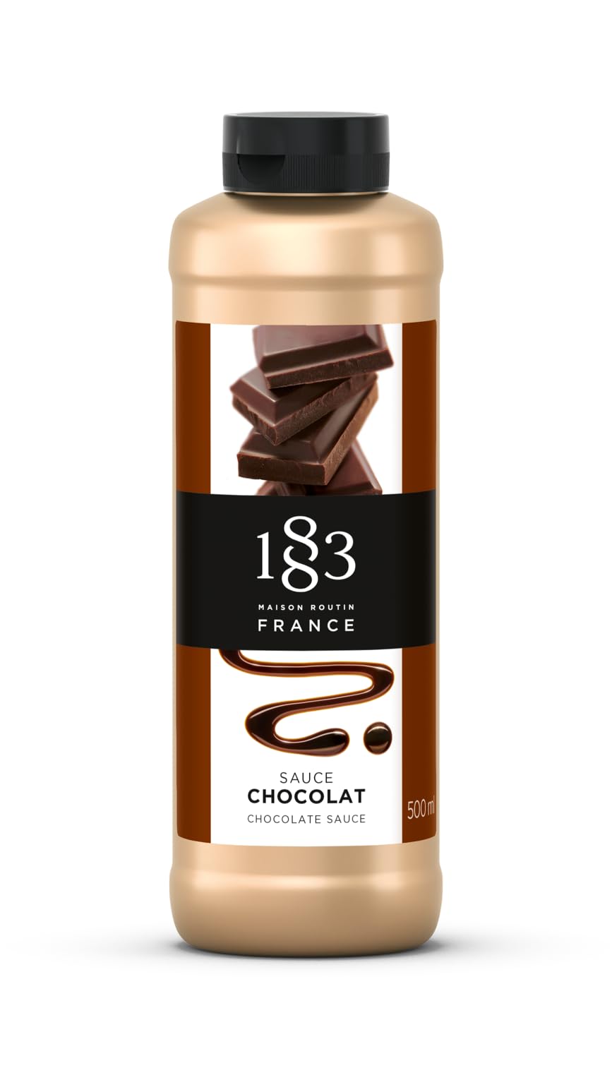 1883 Maison Routin Chocolate Sauce 500ml – Gourmet Topping for Desserts, Cocktails, Hot Chocolates, Made with Natural Cocoa, Vegetarian, Nut-Free, Gluten-Free, Squeezy Bottle for Easy Use