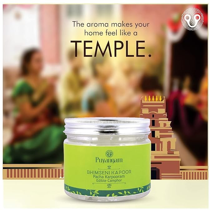 Image of Original and Pure Pacha Karpooram | Bhimseni Kapoor | Edible Camphor | Aromatic for Pooja, Meditation, Havan, Room Freshener, Mosquito Insect Repellent (500 gm)