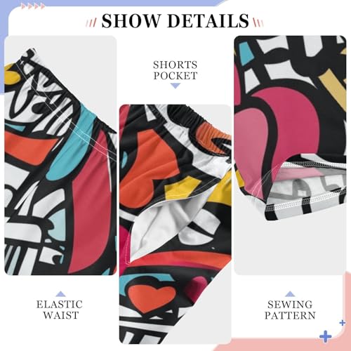 ZZXXB Music Note Graffiti Boys Long Pants Soft Trousers Elastic Waist Kids Lounge Bottoms with Pockets S-XL4