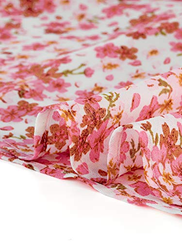 Allegra K Women's Layered Ruffle Hem Elastic Waist A-Line Skater Floral Mini Skirt Small Pink #TOP5