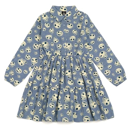 Disney Floral Girls Chambray Dress Toddler to Big Kid Sizes (2T - 16)