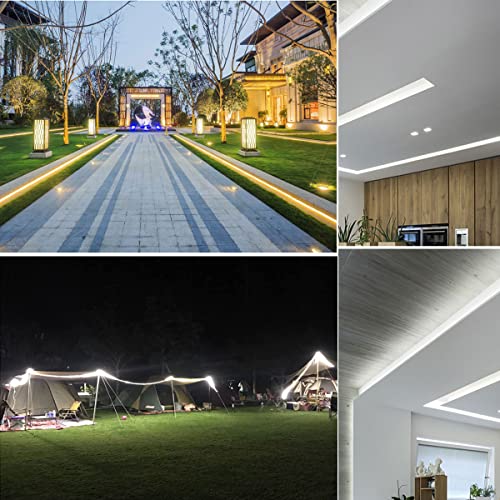 Image of SUYOOULIN LED Strip Lights, 9.9ft /3m High Voltage AC110V-130V Waterpoof IP68 Super Bright 9000LM 2835 120 LEDs /m LED Light Strips for Home Garden Outdoor Decoration(Warm White 3500K)
