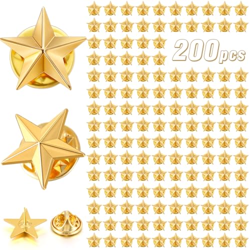 Image of Unittype 200 Pcs Star Badge Lapel Pin Veterans Day Star Pins Award Pins for Labor Day 4th of July Independence Day Celebration Memorial Day