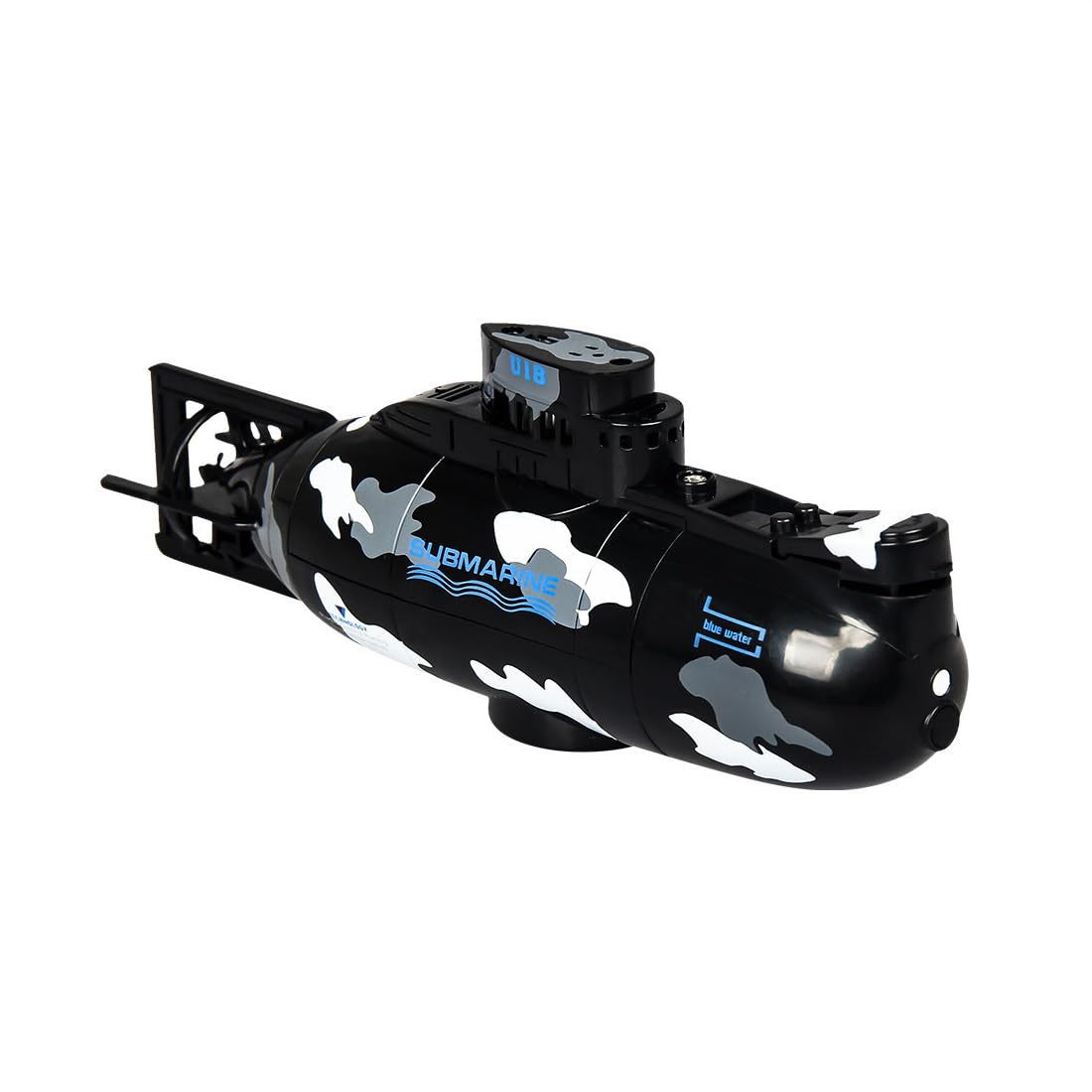 MECHIX Mini RC Nuclear Submarine for Lake & Pool, Remote Control Simulation Submarine Model, Waterproof Electric Diving Boat with One Key Diving Function (Black)