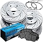 PowerSport Front Rear Brakes and Rotors Kit |Front Rear Brake Pads| Brake Rotors and Pads| Ceramic Brake Pads and Rotors |fits 2007-2010 BMW X5