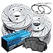 PowerSport Front Rear Brakes and Rotors Kit |Front Rear Brake Pads| Brake Rotors and Pads| Ceramic Brake Pads and Rotors - BLCC.39067.02