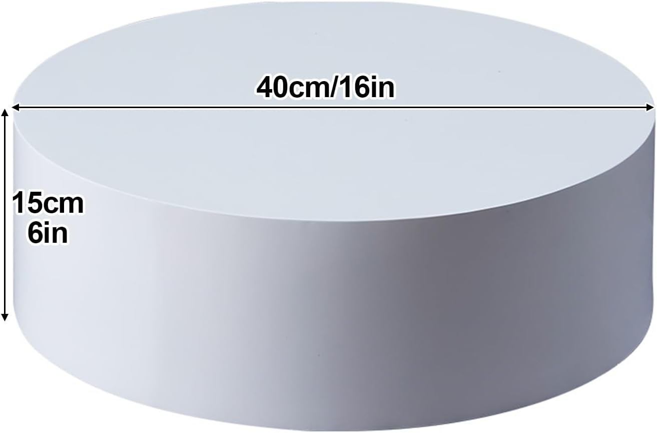 Round Display Pedestal Stand, Mannequin Display Pedestal, Can Support 440lbs, for Party, Jewelry, Exhibitions, and Retail(White,40x15cm/16x6in)