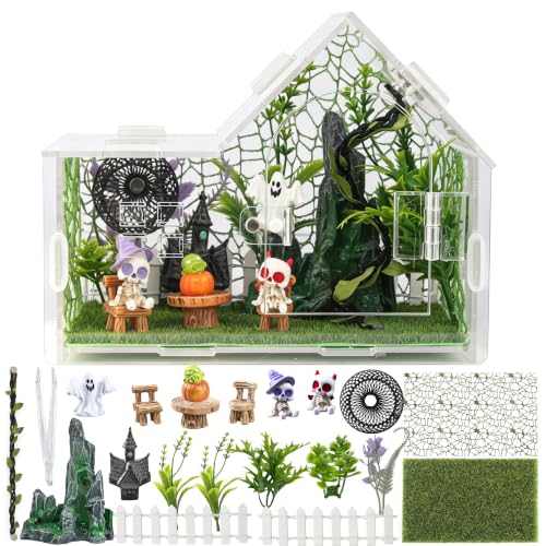 ZUIFIANLE Acrylic Jumping Spider Enclosure Kit 23PCS with Decor