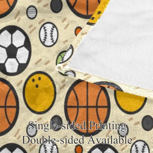 Couverture microfibre chaude et douce basket-ball plaid polaire de canapé isolant 150x100 - 4