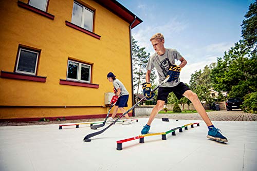 Hockey Revolution Hockey Tiles 8 Dryland Bodenfliesen (0,9 m2) – Glatte ineinandergreifende Trainingsfläche zum Aufkleben, Schießen, Vorbeigehen – geeignet für den Innen- und Außenbereich