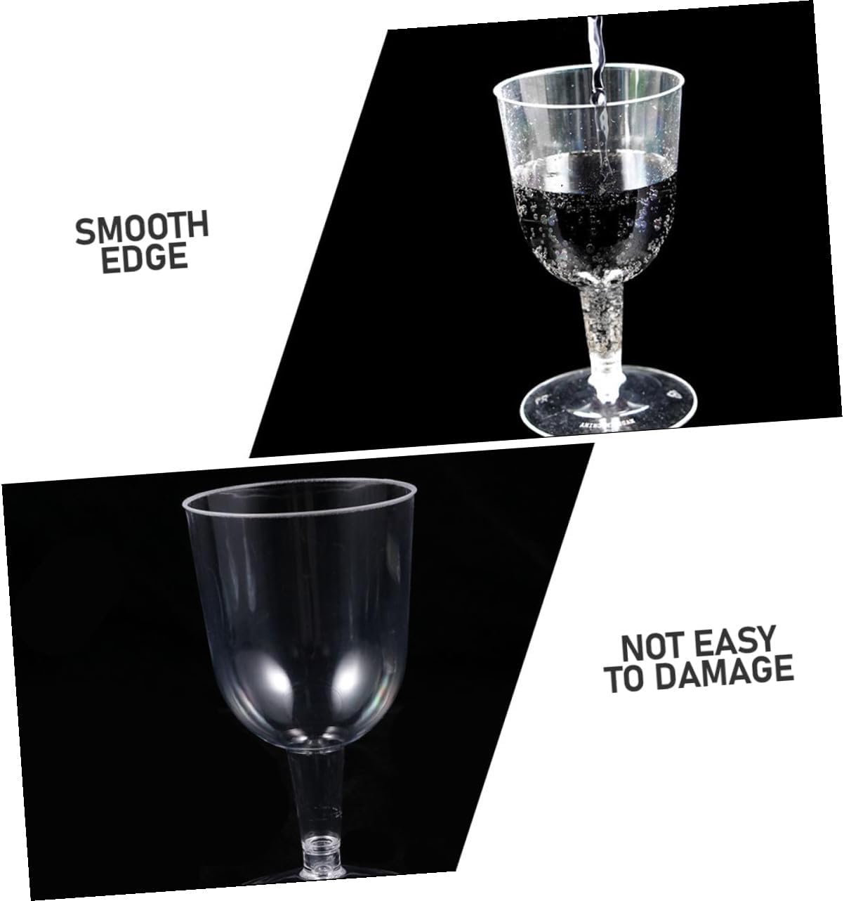 Cabilock 8pcs Disposable Plastic Wine Glasses Cups Footed Cocktail Cups Detachable Base for Party