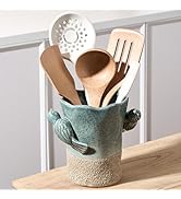 6.38“H Utensil Holder for Kitchen Counter, Modern Farmhouse Cooking Utensil Holder and Crock Home...