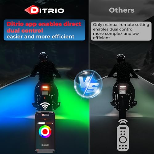 Image of 8PCS 5 Sides Full Angle RGB Motorcycle LED Underglow Kit with APP and 2 Remote Control,Brake Light Bright Waterproof Music Mode Easy Install Underglow Lights, Fit for Most Motorcycles Scooter