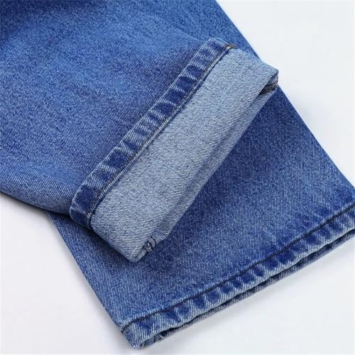 Men's Loose Jeans, Loose Straight-Leg, Casual Solid Color Y2K Wide-Leg Pants3