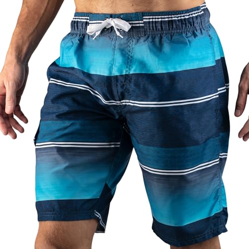 Image of Kanu Surf Men's Big Viper Extended Size Stripe Swim Trunk
