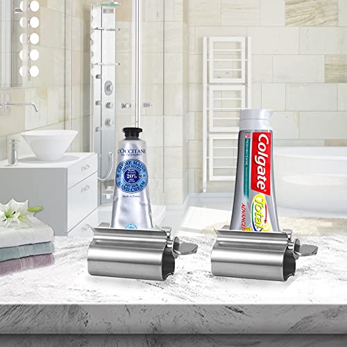 Toothpaste Squeezer - Metal Tube Squeezer Stainless Steel Tube Wringer Udqyq Toothpaste Seat Holder Stand (Silver) #TOP3