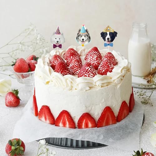 Axvxby 48 Stück Kuchen Topper, Hund Geburtstagskuchen Kuchen Topper, Kuchen und Cupcake Topper, Haustier Geburtstag für Party Dekoration