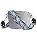 LIFEMATE Wide Bag/Purse Strap Replacement Crossbody Shoulder For Women Adjustable Jacquard Woven Cotton Guitar Strap Banjo Strap Style (Blue)
