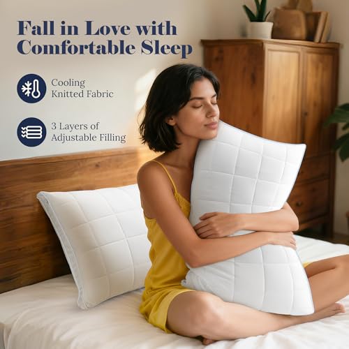 Almohada Ajustable de Plumón Tamaño Queen Blanca miniatura 3