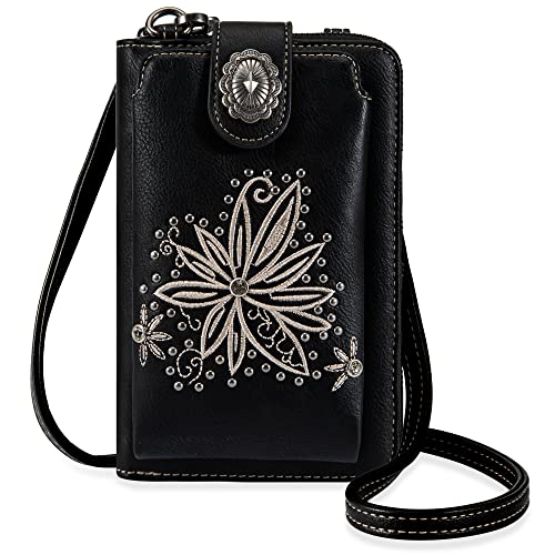 Image of Montana West Western Crossbody Phone Wallet for Women RFID Blocking Wallet Purse with Cash Slots & Zipper Pocket